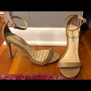 Nude strap heels